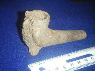 4 In.  Authentic Artifact,  Clay Owl Pipe Pre Columbian - Mayan -