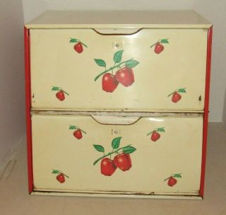 Vintage Decoware Double Door Bread Box Pie Safe 1950 