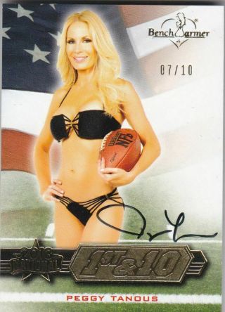 2013 Benchwarmer National Peggy Tanous 1st & 10 Autograph Card /10
