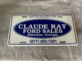 Claude Ray Ford Elberton Georgia Ga License Plate Tag