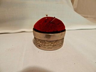 Vintage Silver Tone Aluminum Pin Cushion Made In Germany