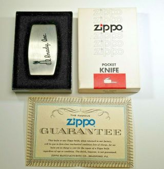 Zippo Pocket Knife W/box & Guarantee D.  R.  Brady Inc.