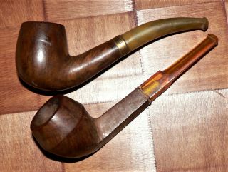 Two Small French Briar Tobacco Pipes.  One Unsmoked