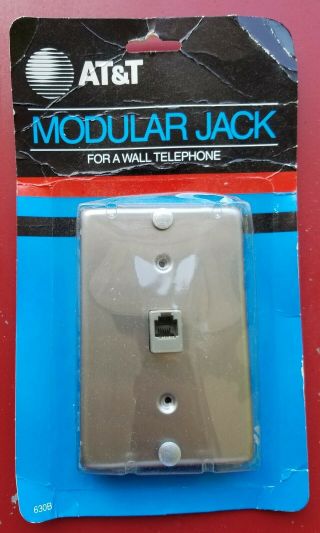 Vintage 1984 At&t Modular Jack For A Wall Telephone 630b -