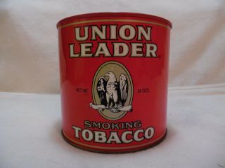 VINTAGE COLLECTIBLE UNION LEADER SMOKING TOBACCO TIN 14 OZ. 5