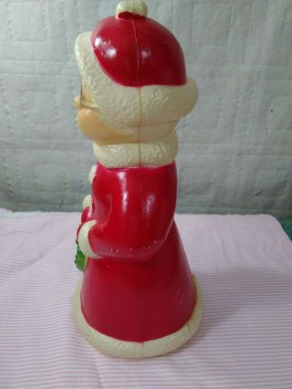 Vntg UNION Products Christmas Mrs Claus Plastic Blow Mold NO LIGHT cracked base 2