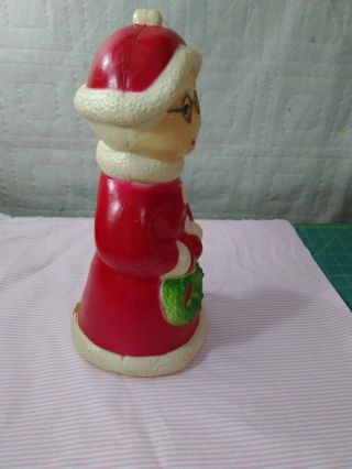 Vntg UNION Products Christmas Mrs Claus Plastic Blow Mold NO LIGHT cracked base 5