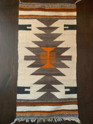 Mid Century Modern Native Craft American Wool Woven Blanket Wall Hanging Rug