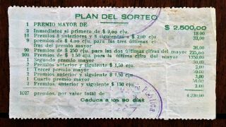 1937 Neiva - Colombia Lottery Ticket with Stamps / Cancels South America Antique 2