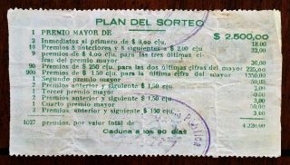 1937 Neiva - Colombia Lottery Ticket with Stamps / Cancels South America Antique 4