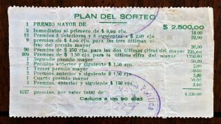 1937 Neiva - Colombia Lottery Ticket with Stamps / Cancels South America Antique 5