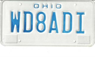 Ohio Undated (1981 To 1985) Amateur Radio Operator License Plate - Wd8adi