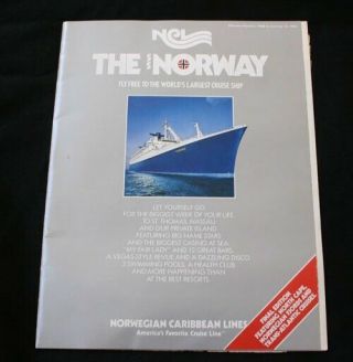 Vintage Ncl Line Ss Norway Fly Brochure 1984