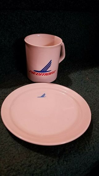Piedmont Airlines Coffee Mug And China Small Plate,  5 "
