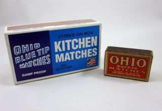 Matches 2 Boxes Of Ohio Blue Tip Kitchen And Vintage Ohio Safety Wooden Usa