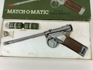 Vintage Match - O - Matic Butane Gas Match Pistol Shaped Lighter 3