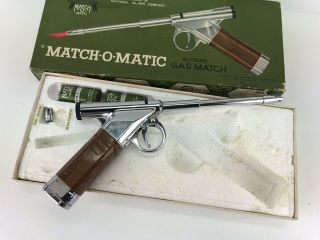 Vintage Match - O - Matic Butane Gas Match Pistol Shaped Lighter 4