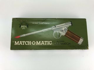 Vintage Match - O - Matic Butane Gas Match Pistol Shaped Lighter 8