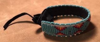 Totally Awesome Large Native American Lakota Sioux Lazy Stitch Beaded Wrist Band 4
