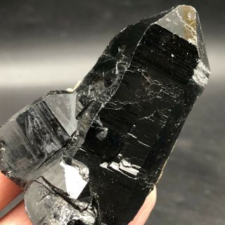 95g Rare Natural Black Quartz Crystal Cluster Mineral Specimen Lyq598