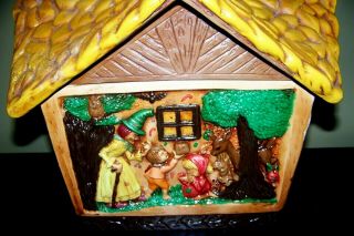 Vintage Cookie Jar HANSEL and GRETEL Cottage Gingerbread House Witch Fairy Tale 2