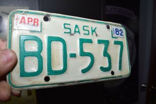 Vintage 1982 Sk Saskatchewan License Plate Motorcycle ?