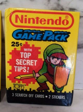 3 Vintage 1989 NINTENDO GAME PACKS - Mario Bros.  - Link - Princess Peach 4