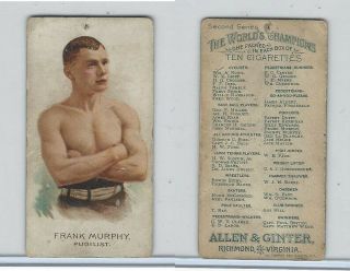 N29 Allen & Ginter,  Worlds Champions - 2nd,  1888,  Frank Murphy,  Pugilist