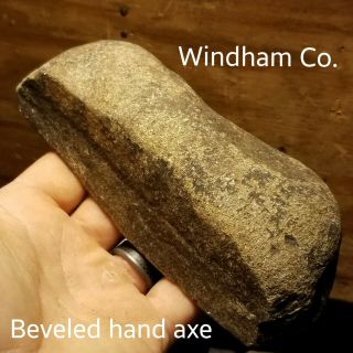 Native Paleo Indian Axe Head Artifact Weapon Celt Tool Adz Authentic Windham Co.