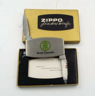 Vintage Zippo Pocket Knife With Boise Cascade Logo,  Box
