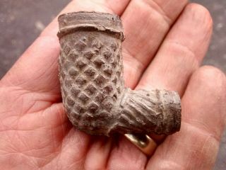 Antique Stoneware Clay Smoking Pipe Bowl Only Tobacciana W/ Stem Collar