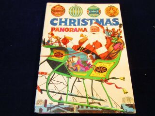 Vintage 1958 Christmas Panorama Pop - Up Fold Out 6 Foot Book Reindeer Santa Aa