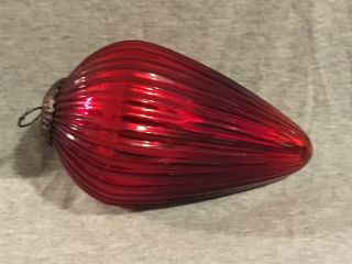 Vintage Mercury Glass Red Large Christmas Ornament