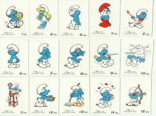1996 Merlin The Smurfs Full Complete 30 Cards Set Peyo I Puffi