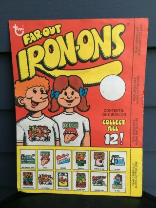 Vintage Topps Far Out Iron Ons Iron On T Shirt Transfer Decal Nos Nip 1970 
