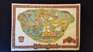 1989 Disneyland Park Map 30 " Tall X 44 " Wide -