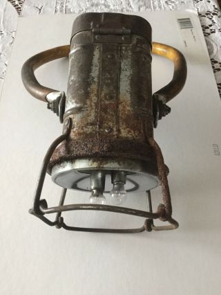 Vintage Justrite Railroad Rr Train Light/lantern/lamp Metal Antique