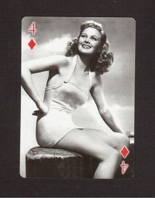 Joan Caulfield Movie Film Star Pin - Up Playing Card