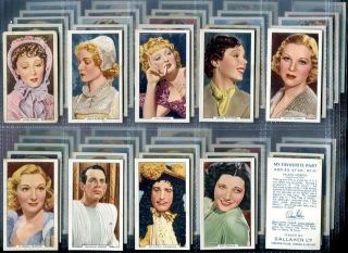 Tobacco Card Set,  Gallaher.  My Favourite Part,  Film Role,  Actor,  Actress,  1939