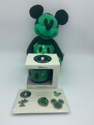 Mickey Mouse Memories Disney Store October Plush,  Mug,  Pin Bundle - In Hand