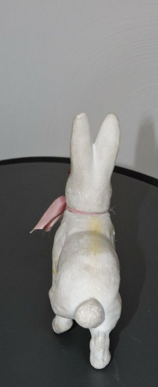 VINTAGE GERMANY PAPIER MACHE CANDY CONTAINER BUNNY with GLASS EYES 2