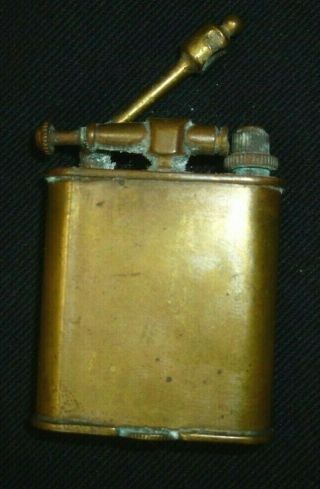 Old Collectable Vintage 18k Karat Gold Plate Nasco Lift Arm Pocket Lighter