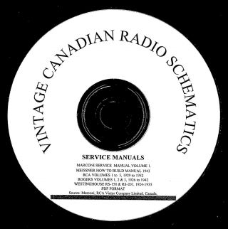 Canadian Vintage Radio Service Manuals,  Marconi,  Rca,  Rogers Etc,  Schematics