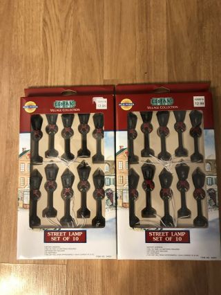 20 Lemax Lighted Lantern Wreath Street 4” Lamps With Two Adapters