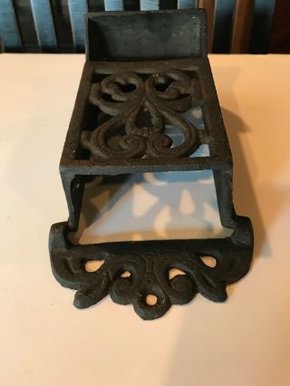 Antique Wall Mounted Heavy Cast Iron Match Box Holder Vintage Rustic Decor 5