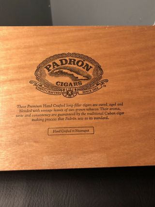Padron Cigars 7000 Wood Cigar Box 12 1/2 X 7 X 2” Large 5