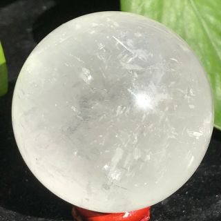 Natural White Calcite Crystal Sphere Ball Quartz Healing Collectible 247g A972