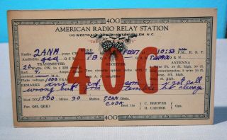 1924 Ham Radio Qsl Card - 4og,  Winston - Salem,  Nc