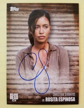 2017 Christian Serratos As Rosita Espinosa Autograph Topps Walking Dead Season 6