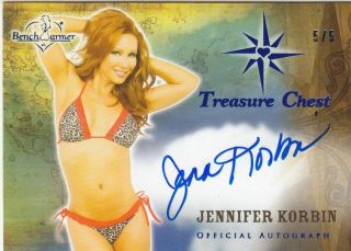 2015 Benchwarmer Treasure Chest Jennifer Korbin Blue Autograph Card /5